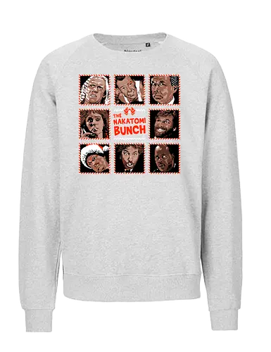 The Nakatomi Bunch - Die hard, Nakatomi plaza, 1988, ugly Christmas sweater, John mcClane, bruce willis, Christmas movies, Nakatomi, yippee ki yay, Christmas party, xmas - Fairtrade Sweatshirt