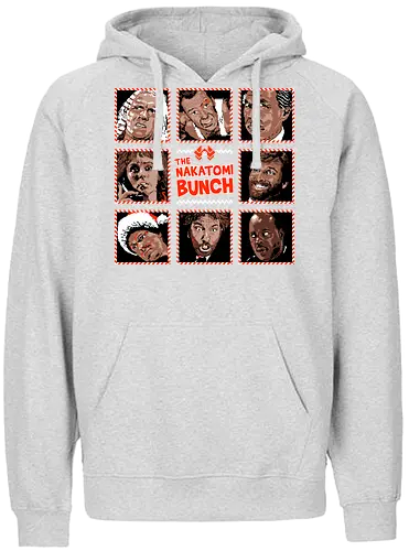 The Nakatomi Bunch - Die hard, Nakatomi plaza, 1988, ugly Christmas sweater, John mcClane, bruce willis, Christmas movies, Nakatomi, yippee ki yay, Christmas party, xmas - Fairtrade Hoodie