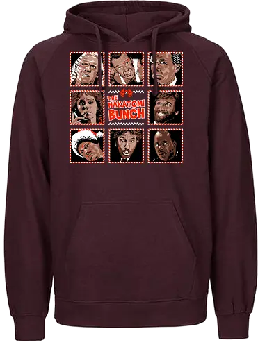 The Nakatomi Bunch - Die hard, Nakatomi plaza, 1988, ugly Christmas sweater, John mcClane, bruce willis, Christmas movies, Nakatomi, yippee ki yay, Christmas party, xmas - Fairtrade Hoodie