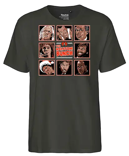 The Nakatomi Bunch - Die hard, Nakatomi plaza, 1988, ugly Christmas sweater, John mcClane, bruce willis, Christmas movies, Nakatomi, yippee ki yay, Christmas party, xmas - Fairtrade T-Shirt