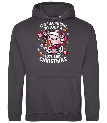 Axolotl Sweet Christmas - axolotl, adorable, animal lover, cozy, cute christmas, festive, funny, gift, salamander, happy holidays, kawaii, merry xmas, pun, santa, winter season - Standard Hoodie