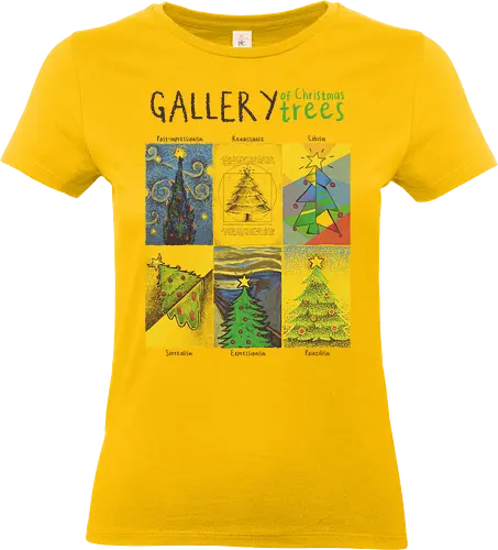 Gallery of Christmas Trees - christmas, xmas, holiday, painting, christmas tree - Standard T-Shirt (Women)