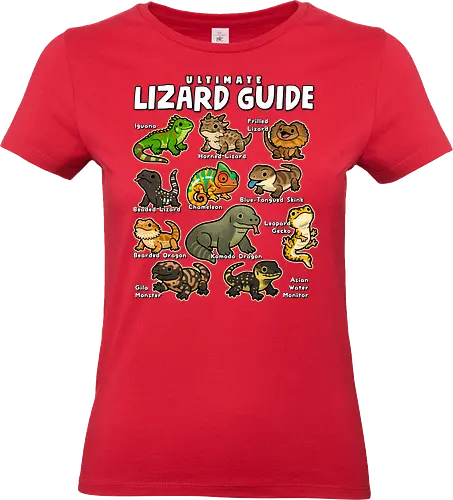 Ultimate Lizard Guide - lizard, animal, chameleon, dragon, gecko, guide, herpetology, iguana, kawaii, lizards, pet, pets, reptile, reptiles, wildlife - Standard T-Shirt (Women)