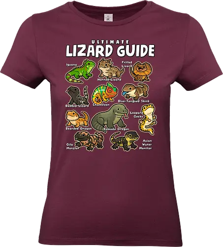 Ultimate Lizard Guide - lizard, animal, chameleon, dragon, gecko, guide, herpetology, iguana, kawaii, lizards, pet, pets, reptile, reptiles, wildlife - Standard T-Shirt (Women)