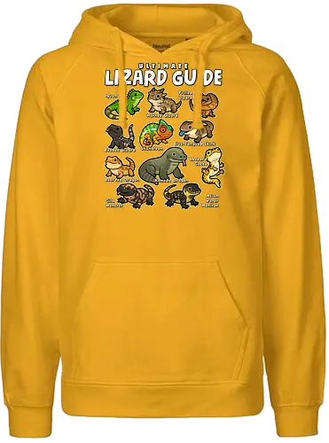 Ultimate Lizard Guide - lizard, animal, chameleon, dragon, gecko, guide, herpetology, iguana, kawaii, lizards, pet, pets, reptile, reptiles, wildlife - Fairtrade Hoodie