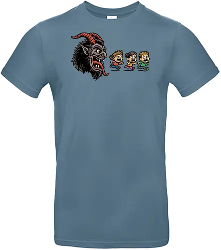 Kramp-Man - kampus, christmas, demon, folklore, gaming, german, horror, krampusnacht, merry christmas, mythology, pac man, Retrogaming, scary, spooky, xmas - Standard T-Shirt