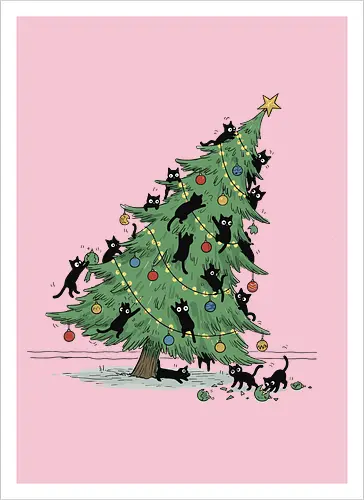 Christmas Tree Cat-astrophe