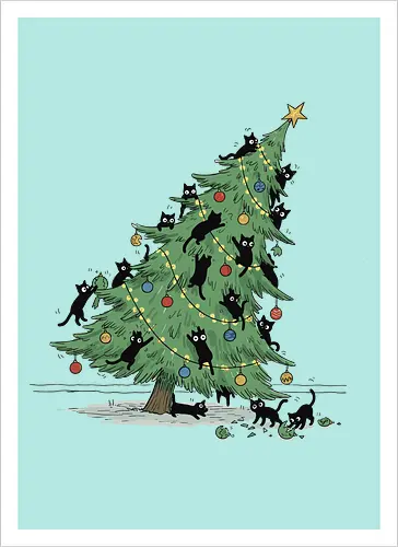Christmas Tree Cat-astrophe