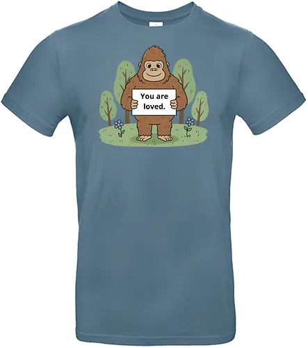 Gentle Giant: You Are Loved - You Are Loved, gorilla, positive affirmation, mental health, wholesome art, cute gorilla, gentle giant, self care, t-shirt design, art print, minimalist, charming, kindness, sweet message, nature drawing - Standard T-Shirt