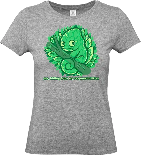 Hiding from my responsibilities - Chamäleon, lustig, verstecken, versteckt, chameleon, funny, hiding, hide, lazy, introvert, camouflage, relatable, nature, leaves, tree - Standard T-Shirt (Women)