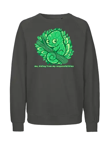 Hiding from my responsibilities - Chamäleon, lustig, verstecken, versteckt, chameleon, funny, hiding, hide, lazy, introvert, camouflage, relatable, nature, leaves, tree - Fairtrade Sweatshirt