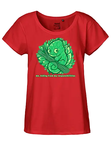 Hiding from my responsibilities - Chamäleon, lustig, verstecken, versteckt, chameleon, funny, hiding, hide, lazy, introvert, camouflage, relatable, nature, leaves, tree - Fairtrade Girl Shirt