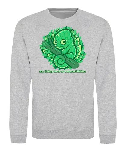 Hiding from my responsibilities - Chamäleon, lustig, verstecken, versteckt, chameleon, funny, hiding, hide, lazy, introvert, camouflage, relatable, nature, leaves, tree - Sweatshirt