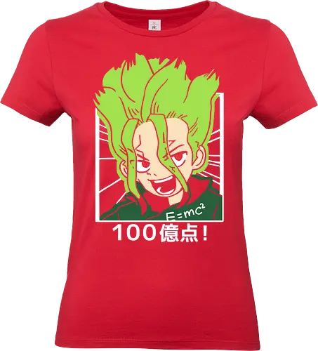  Senku Ishigami: 10 Billion Points! - Senku Ishigami, Dr. Stone, 10 billion points, $E=mc^2$, anime, manga, science genius, fan art, t-shirt design, art print, cool anime art, geek art, stylish, scientist, Kingdom of Science, Shonen - Standard T-Shirt (Women)