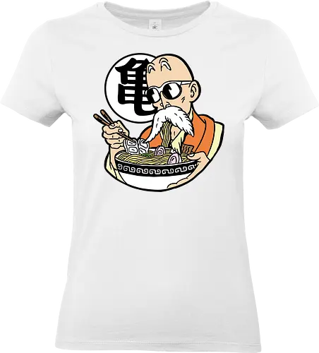  Master Roshi's Ramen Feast - Master Roshi, Kame Sennin, Dragon, DBZ, ramen, anime, manga, food art, fan art, t-shirt design, art print, cool anime art, geek art, Turtle School, Kame kanji, nostalgic. - Standard T-Shirt (Women)