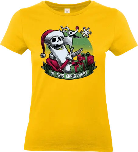 Skeleton Christmas Halloween - Movies, holiday, animation, halloween, christmas, dark fantasy, internet meme, skeleton, classic, stop motion, musical, scary, spooky, dog, pet, ghost, skull, fun, funny - Standard T-Shirt (Women)
