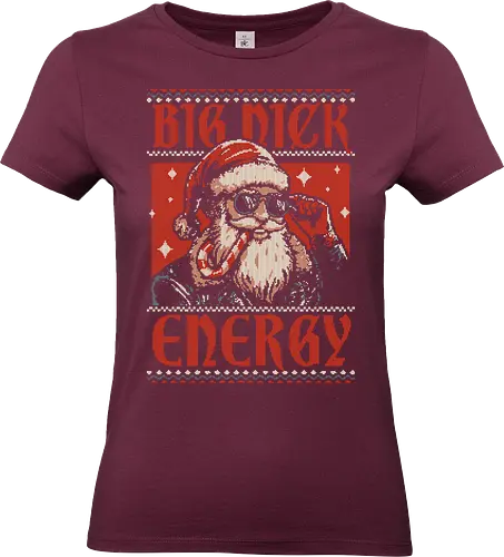 Ugly Sweater Big Santa Claus - Ugly Sweater, Holiday, Christmas, Merry Christmas, Ugly Christmas Sweater, Pixel Art, santa claus, Christmas Vacation, Christmas Eve, Christmas Sweater, Gifts, Gift, fun, funny, pun, joke, dad joke - Standard T-Shirt (Women)