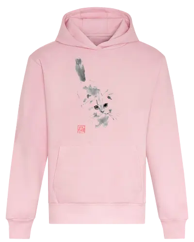 cute fluffy cat - cat, sumie, japan - Heavyweight Hoodie