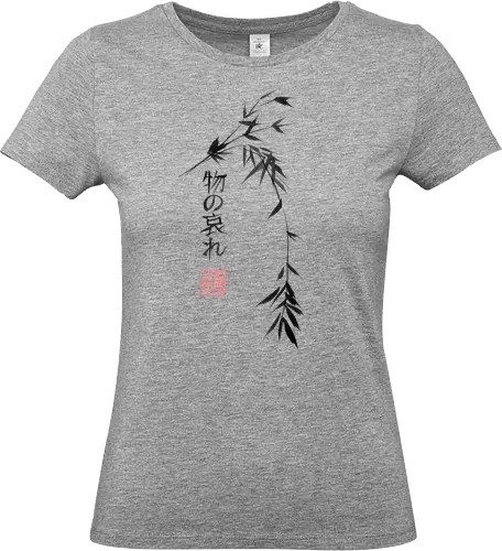 mono no aware - bamboo, sumie, kanji, japan - Standard T-Shirt (Women)