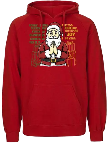 Holiday on Hold - funny christmas, holiday humor, santa parody, christmas satire, retro holiday, tariff joke, customs humor, no gifts, santa stuck, holiday on hold, funny santa, xmas illustration, economic humor, holiday t-shirt, festive parody, funny christmas, holiday humor, santa parody, christmas satire, retro holiday, tariff joke, customs humor, no gifts, santa stuck, holiday on hold, funny santa, xmas illustration, economic humor, holiday t-shirt, festive parody - Fairtrade Hoodie