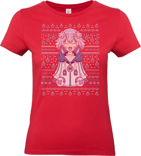 Planeptune Ugly Sweater - hyperdimension neptunia, purple heart, megadimension, superdimension, 4 goddesses online, nep nep, super neptunia rpg, neptune, video game, gaming, gamer, jrpg, nepgear, top nep, ugly christmas sweater, christmas, xmas, nepnep - Standard T-Shirt (Women)