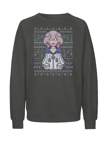 Planeptune Ugly Sweater - hyperdimension neptunia, purple heart, megadimension, superdimension, 4 goddesses online, nep nep, super neptunia rpg, neptune, video game, gaming, gamer, jrpg, nepgear, top nep, ugly christmas sweater, christmas, xmas, nepnep - Fairtrade Sweatshirt