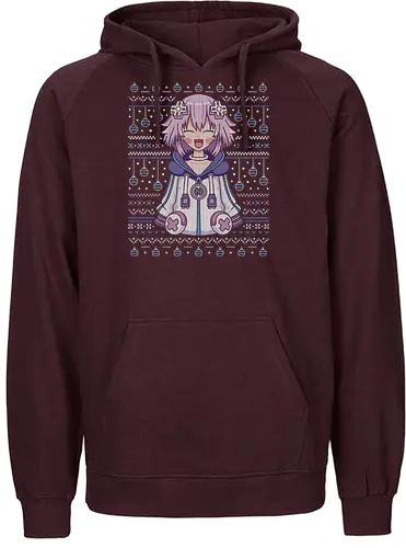 Planeptune Ugly Sweater - hyperdimension neptunia, purple heart, megadimension, superdimension, 4 goddesses online, nep nep, super neptunia rpg, neptune, video game, gaming, gamer, jrpg, nepgear, top nep, ugly christmas sweater, christmas, xmas, nepnep - Fairtrade Hoodie
