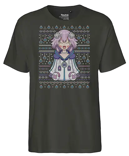 Planeptune Ugly Sweater - hyperdimension neptunia, purple heart, megadimension, superdimension, 4 goddesses online, nep nep, super neptunia rpg, neptune, video game, gaming, gamer, jrpg, nepgear, top nep, ugly christmas sweater, christmas, xmas, nepnep - Fairtrade T-Shirt