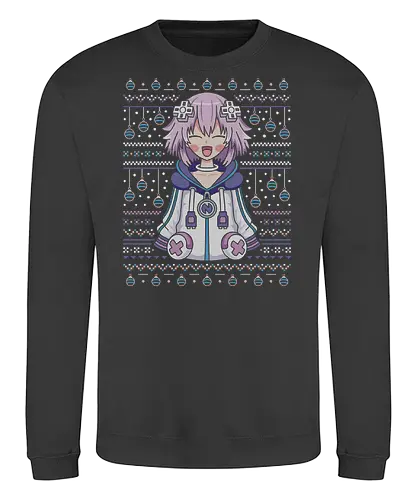 Planeptune Ugly Sweater - hyperdimension neptunia, purple heart, megadimension, superdimension, 4 goddesses online, nep nep, super neptunia rpg, neptune, video game, gaming, gamer, jrpg, nepgear, top nep, ugly christmas sweater, christmas, xmas, nepnep - Sweatshirt