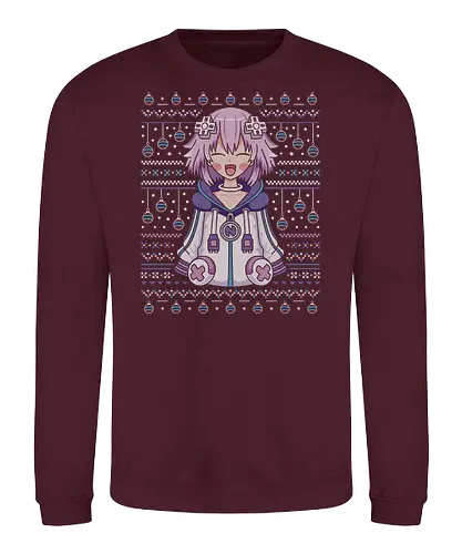 Planeptune Ugly Sweater - hyperdimension neptunia, purple heart, megadimension, superdimension, 4 goddesses online, nep nep, super neptunia rpg, neptune, video game, gaming, gamer, jrpg, nepgear, top nep, ugly christmas sweater, christmas, xmas, nepnep - Sweatshirt