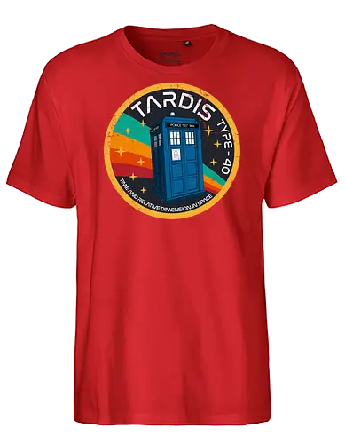 TARDIS type 40 - retro, vintage, logo, tardis, Doctor, space, time machine, 80s, 90s, series - Fairtrade T-Shirt