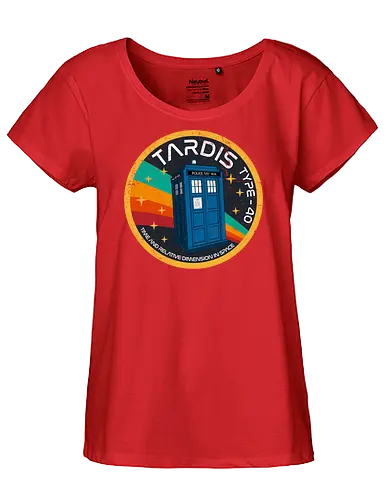 TARDIS type 40 - retro, vintage, logo, tardis, Doctor, space, time machine, 80s, 90s, series - Fairtrade Girl Shirt
