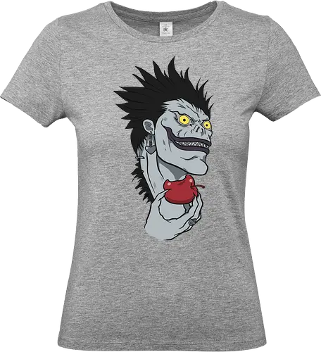  Ryuk and His Apple - Ryuk, Death, Shinigami, apple, fan art, t-shirt design, art print, cool anime villain, geek art, stylish, Light Yagami, iconic character, dark fantasy, shinigami eyes. - Standard T-Shirt (Women)