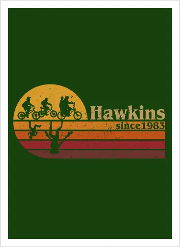Hawkins vintage - vintage, retro, series, hawkins, Strange, 80s, 90s - Artprint