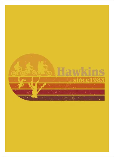 Hawkins vintage - vintage, retro, series, hawkins, Strange, 80s, 90s - Artprint