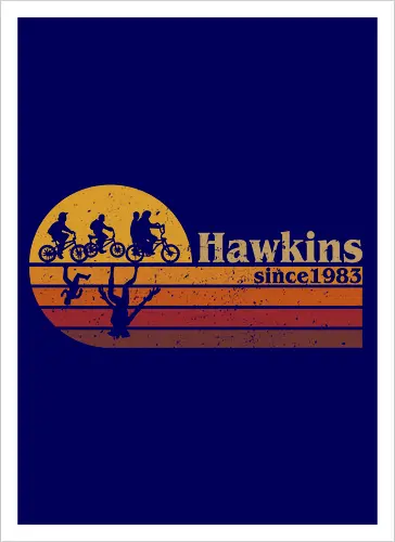 Hawkins vintage - vintage, retro, series, hawkins, Strange, 80s, 90s - Artprint