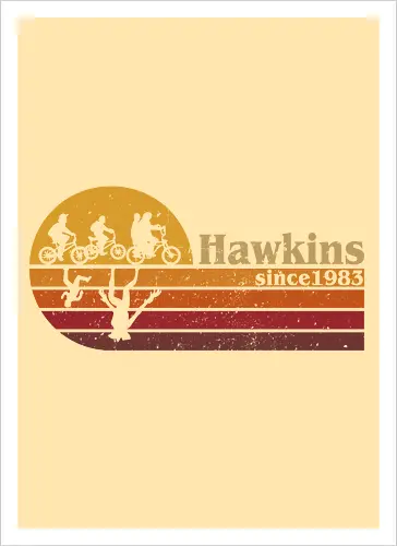 Hawkins vintage - vintage, retro, series, hawkins, Strange, 80s, 90s - Artprint