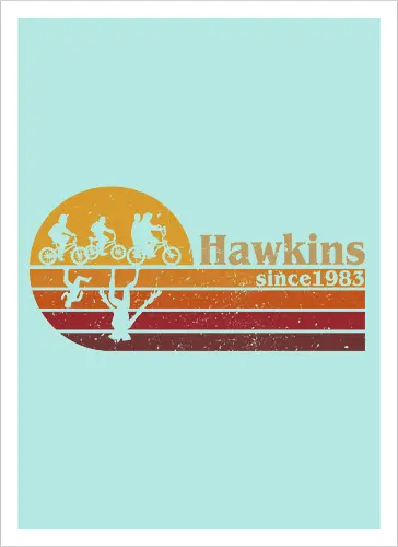 Hawkins vintage - vintage, retro, series, hawkins, Strange, 80s, 90s - Artprint