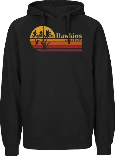 Hawkins vintage - vintage, retro, series, hawkins, Strange, 80s, 90s - Fairtrade Hoodie