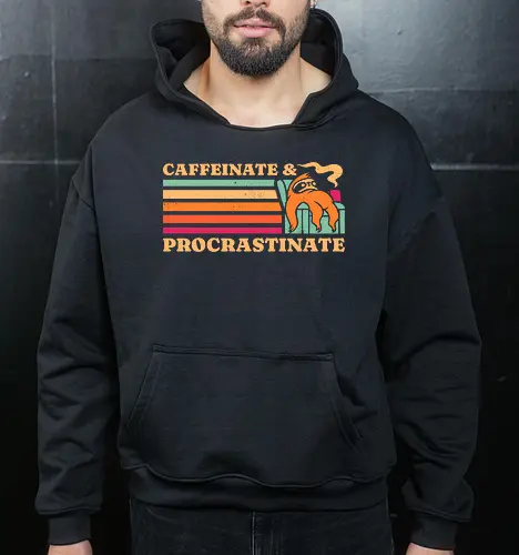 Caffeinate & Procrastinate Retro Sloth 