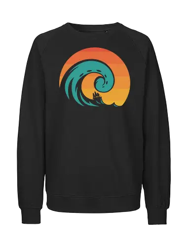 The Kraken - kraken, 80s, boat, lovecraft, ocean, octopus, sail, sailor, sea, sea monster, ship, squid, wave, tentacles - Fairtrade Sweatshirt