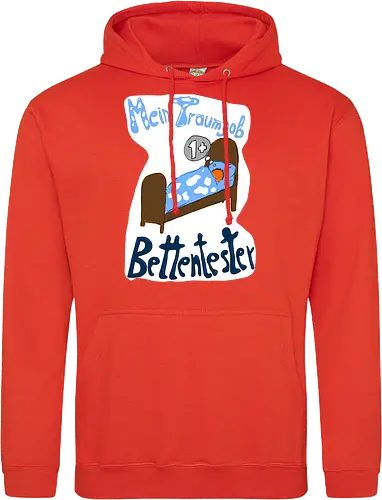 Traumjob Bettentester, mit weißem Hintergrund