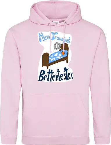 Traumjob Bettentester, mit weißem Hintergrund