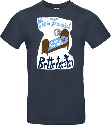 Traumjob Bettentester, mit weißem Hintergrund