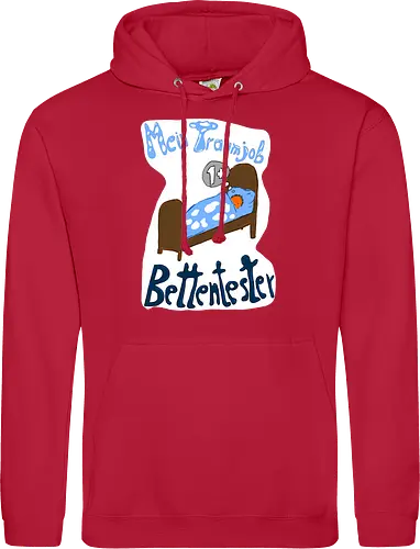 Traumjob Bettentester, mit weißem Hintergrund