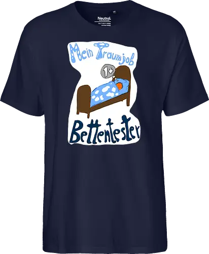 Traumjob Bettentester, mit weißem Hintergrund