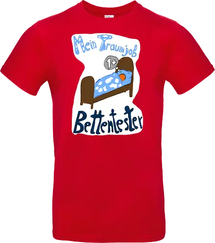 Traumjob Bettentester, mit weißem Hintergrund