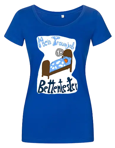 Traumjob Bettentester, mit weißem Hintergrund