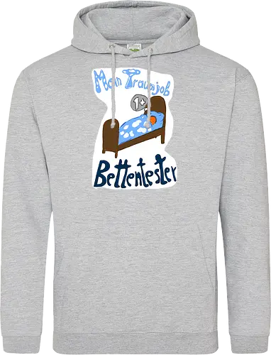Traumjob Bettentester, mit weißem Hintergrund