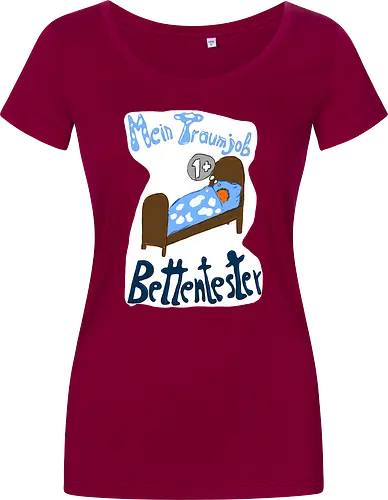 Traumjob Bettentester, mit weißem Hintergrund